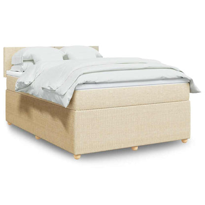 Giroletto a Molle con Materasso Crema 140x200 cm in Tessuto