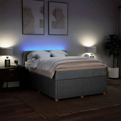Giroletto a Molle con Materasso Grigio Chiaro 160x200cm Tessuto