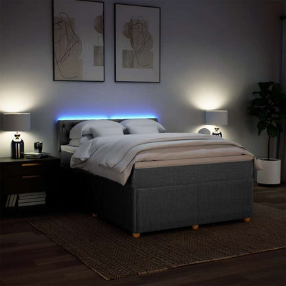 Giroletto a Molle con Materasso Grigio Chiaro 160x200cm Tessuto