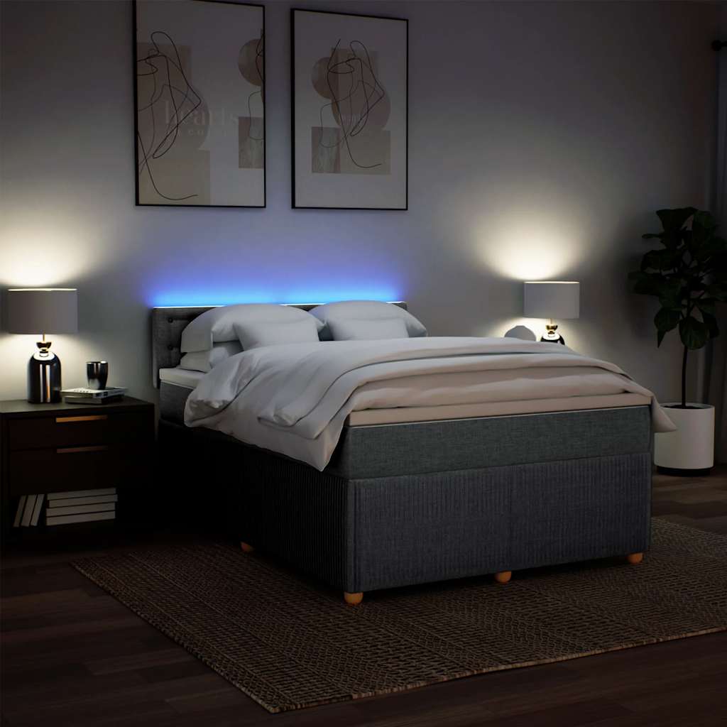 Giroletto a Molle con Materasso Grigio Chiaro 160x200cm Tessuto