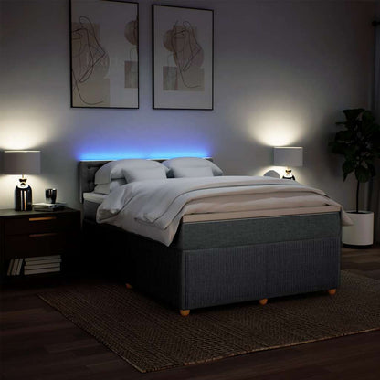 Giroletto a Molle con Materasso Grigio Chiaro 160x200cm Tessuto