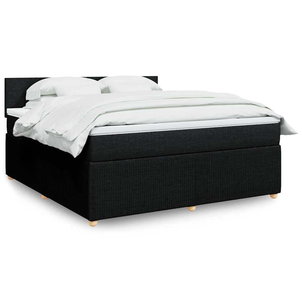 Giroletto a Molle con Materasso Nero 180x200 cm in Tessuto