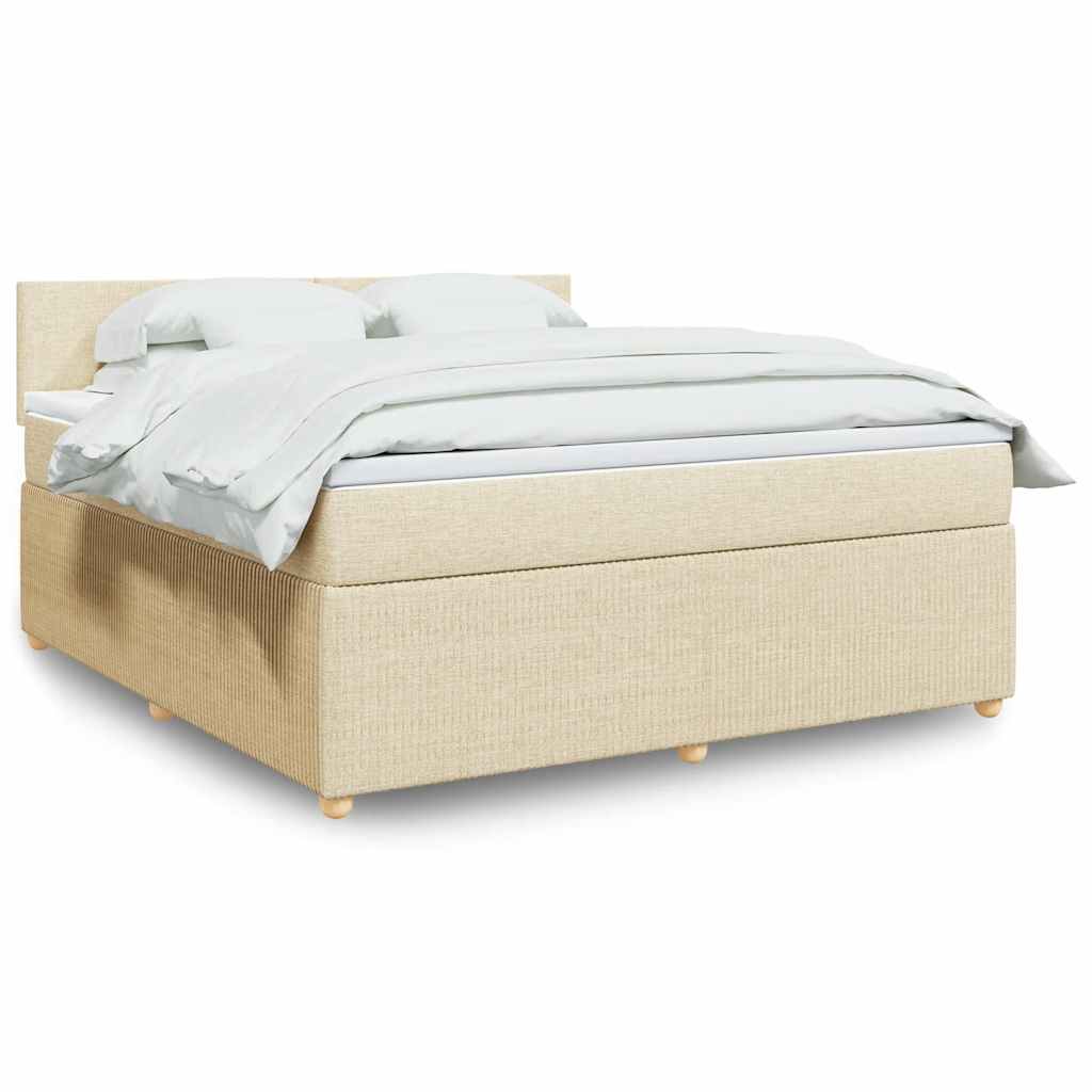 Giroletto a Molle con Materasso Crema 180x200 cm in Tessuto