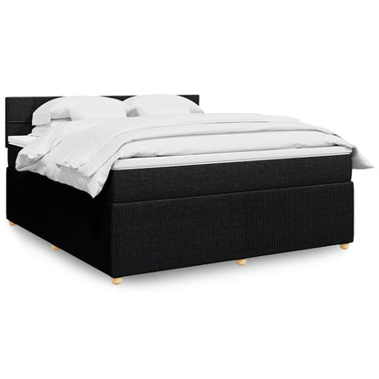 Giroletto a Molle con Materasso Nero 180x200 cm in Tessuto