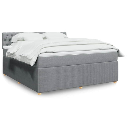Giroletto a Molle con Materasso Grigio Chiaro180x200 cm Tessuto