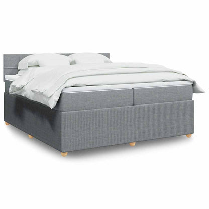 Giroletto a Molle con Materasso Grigio Chiaro 200x200cm Tessuto