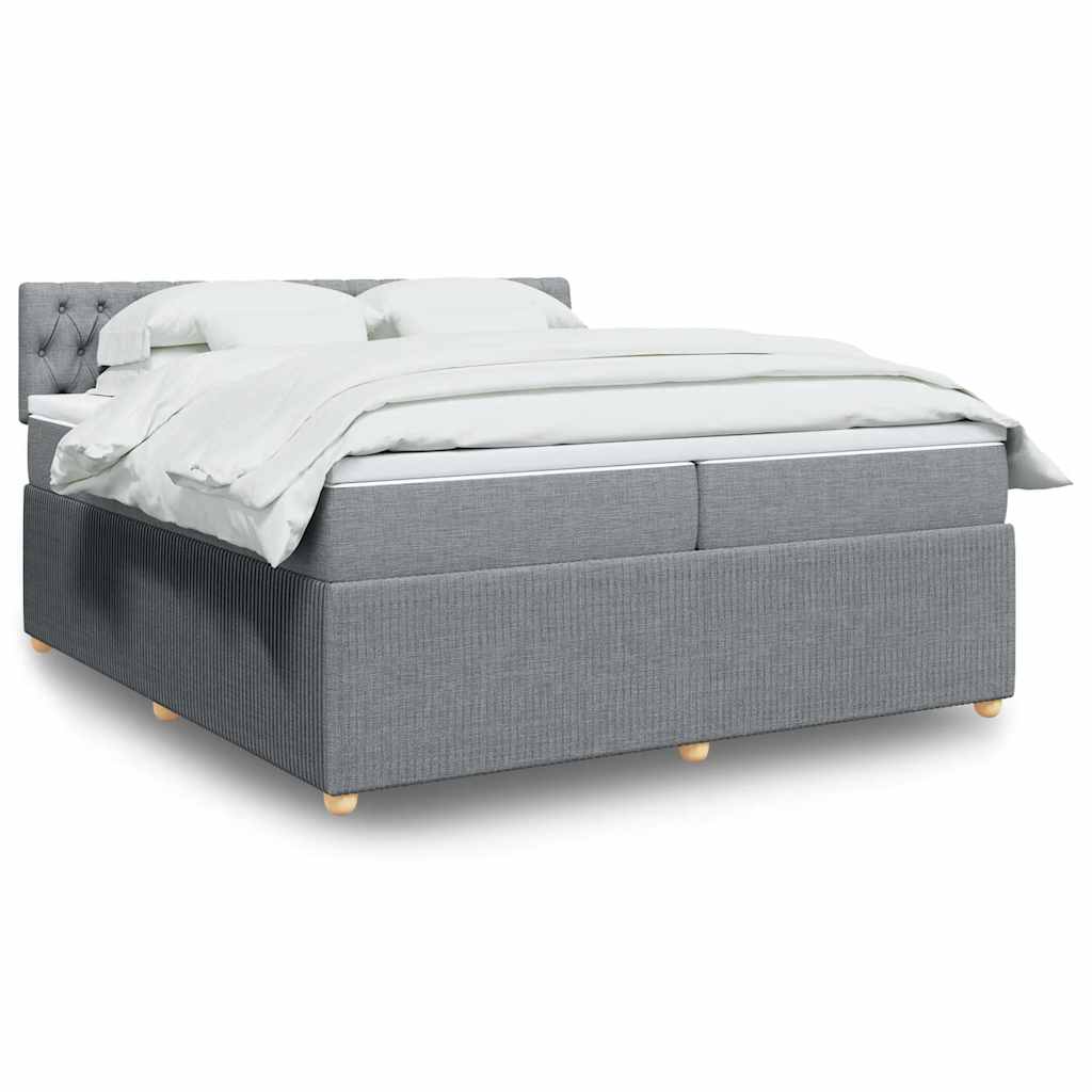 Giroletto a Molle con Materasso Grigio Chiaro 200x200cm Tessuto