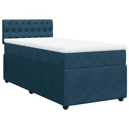 Giroletto a Molle con Materasso Blu 90x190 cm in Velluto