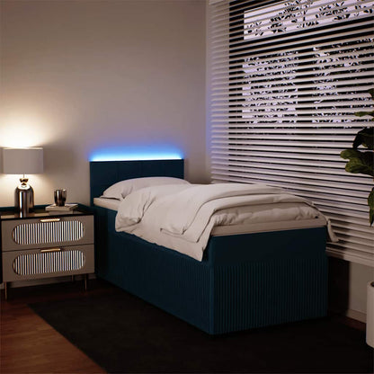 Giroletto a Molle con Materasso Blu 90x190 cm in Velluto