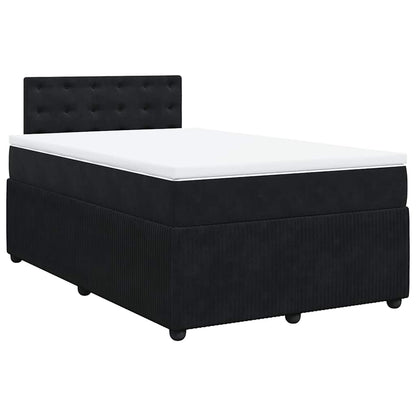 Giroletto a Molle con Materasso Nero 120x190 cm in Velluto