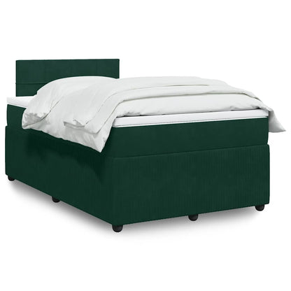 Giroletto a Molle con Materasso Verde Scuro 120x200 cm Velluto