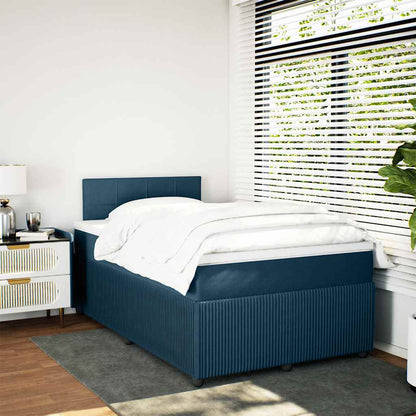 Giroletto a Molle con Materasso Blu 120x200 cm in Velluto