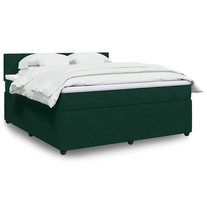 Giroletto a Molle con Materasso Verde Scuro 180x200 cm Velluto