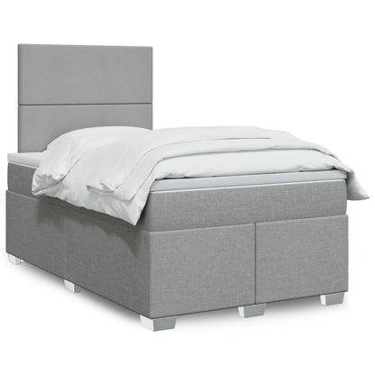 Giroletto a Molle con Materasso Grigio Chiaro 120x200cm Tessuto