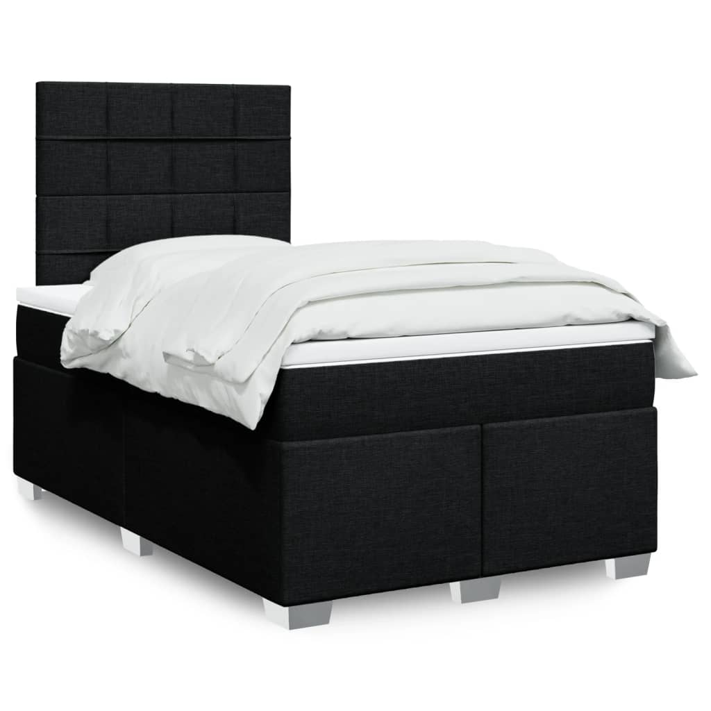 Giroletto a Molle con Materasso Nero 120x200 cm in Tessuto