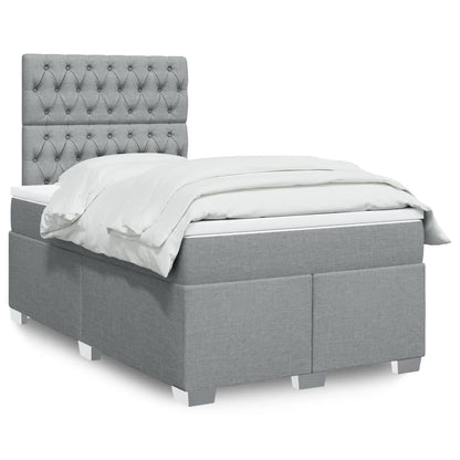 Giroletto a Molle con Materasso Grigio Chiaro 120x200cm Tessuto