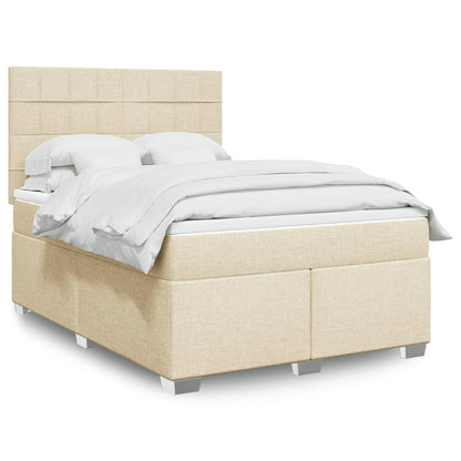 Giroletto a Molle con Materasso Crema 140x200 cm in Tessuto