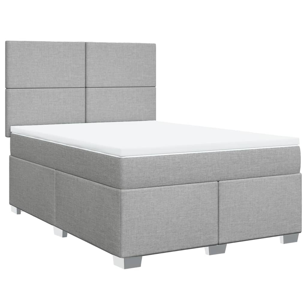 Giroletto a Molle con Materasso Grigio Chiaro 160x200cm Tessuto