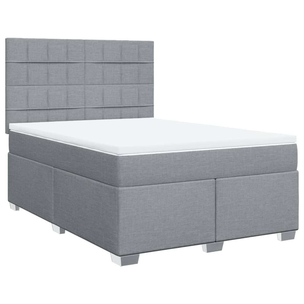 Giroletto a Molle con Materasso Grigio Chiaro 160x200cm Tessuto