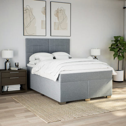 Giroletto a Molle con Materasso Grigio Chiaro 160x200cm Tessuto