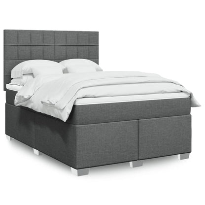 Giroletto a Molle con Materasso Grigio Scuro 160x200 cm Tessuto
