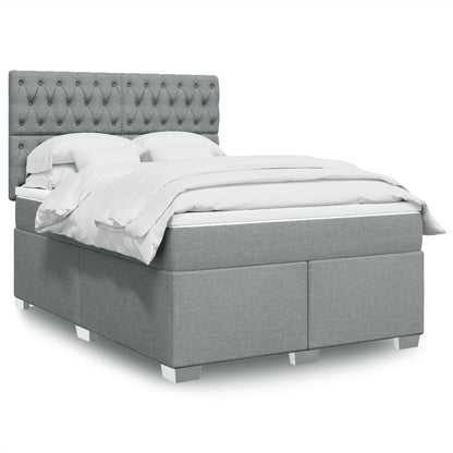 Giroletto a Molle con Materasso Grigio Chiaro 160x200cm Tessuto