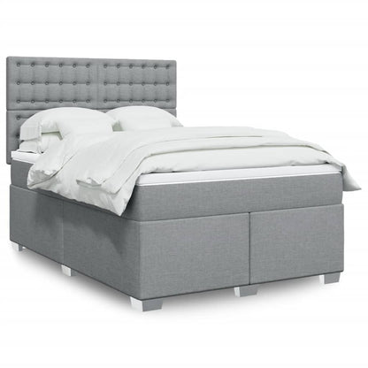 Giroletto a Molle con Materasso Grigio Chiaro 160x200cm Tessuto