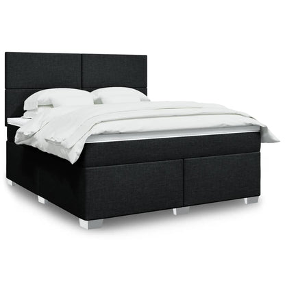 Giroletto a Molle con Materasso Nero 180x200 cm in Tessuto