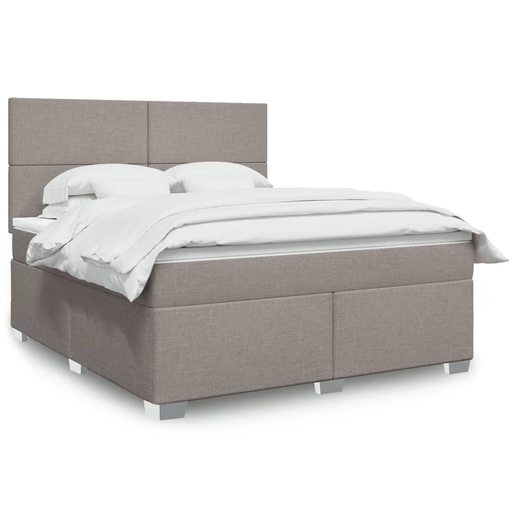 Giroletto a Molle con Materasso Tortora 180x200 cm in Tessuto