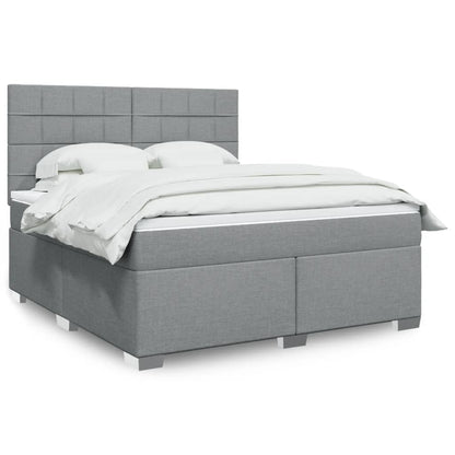 Giroletto a Molle con Materasso Grigio Chiaro180x200 cm Tessuto