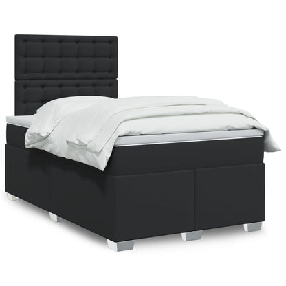 Giroletto a Molle con Materasso Nero 120x190 cm in Similpelle
