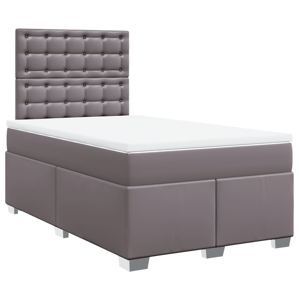 Giroletto a Molle con Materasso Grigio 120x190 cm in Similpelle