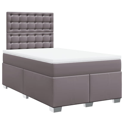 Giroletto a Molle con Materasso Grigio 120x190 cm in Similpelle