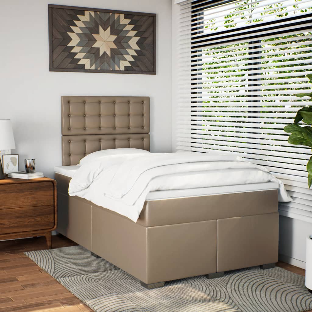 Giroletto a Molle con Materasso Cappuccino 120x190cm Similpelle