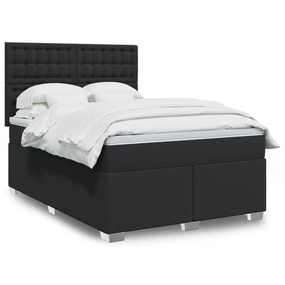 Giroletto a Molle con Materasso Nero 140x200 cm in Similpelle