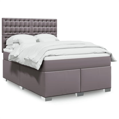Giroletto a Molle con Materasso Grigio 160x200 cm in Similpelle