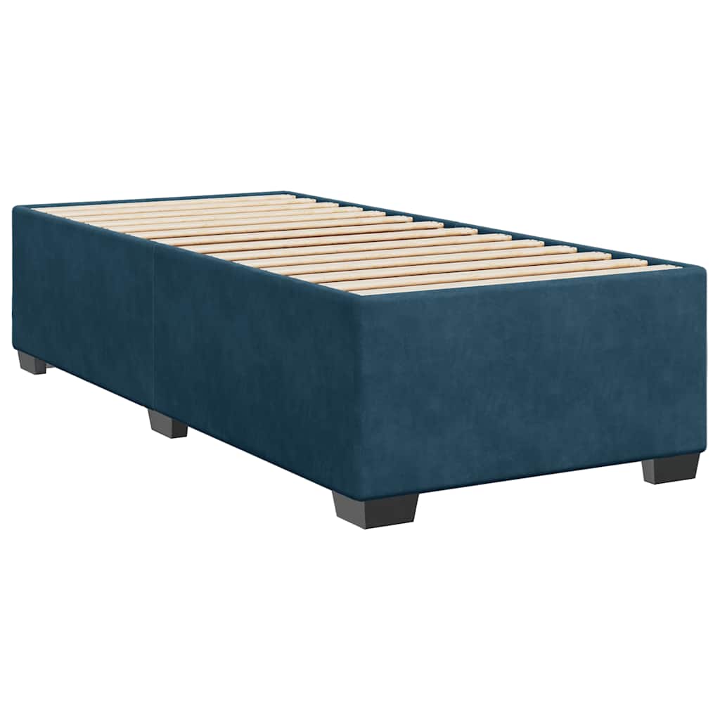 Giroletto a Molle con Materasso Blu 80x200 cm in Velluto