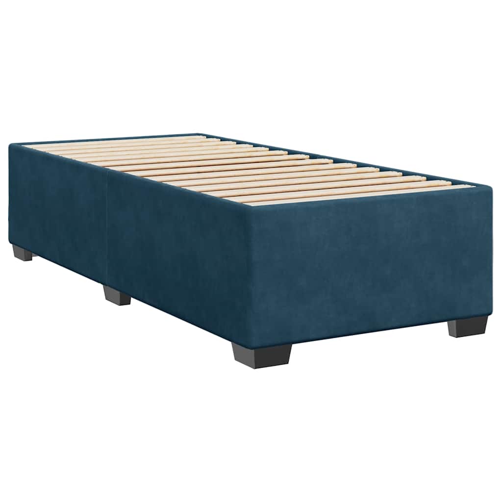Giroletto a Molle con Materasso Blu 80x200 cm in Velluto
