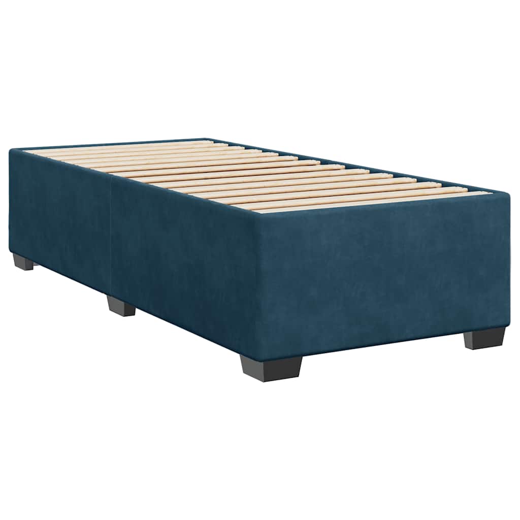Giroletto a Molle con Materasso Blu 90x200 cm in Velluto