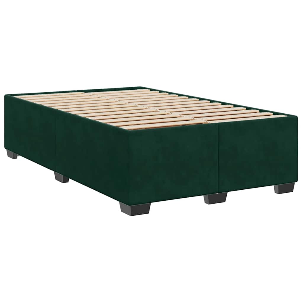 Giroletto a Molle con Materasso Verde Scuro 120x190 cm Velluto
