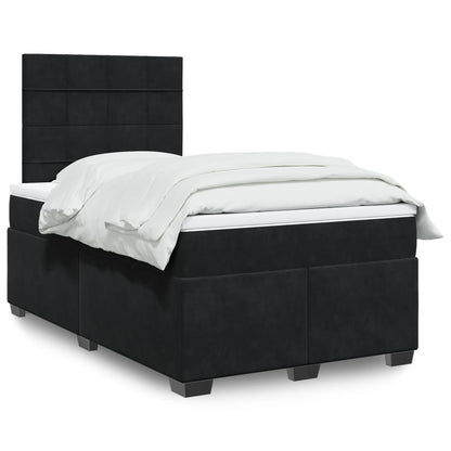 Giroletto a Molle con Materasso Nero 120x190 cm in Velluto
