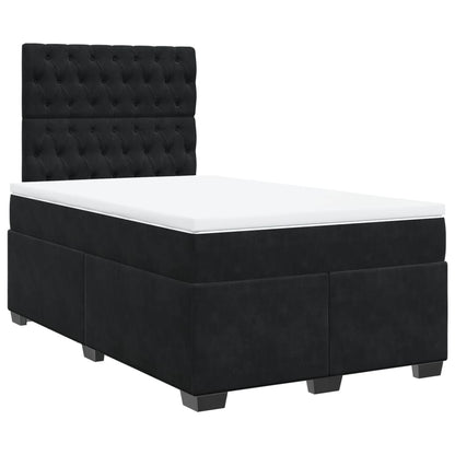Giroletto a Molle con Materasso Nero 120x190 cm in Velluto