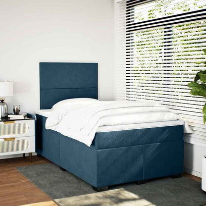 Giroletto a Molle con Materasso Blu 120x200 cm in Velluto