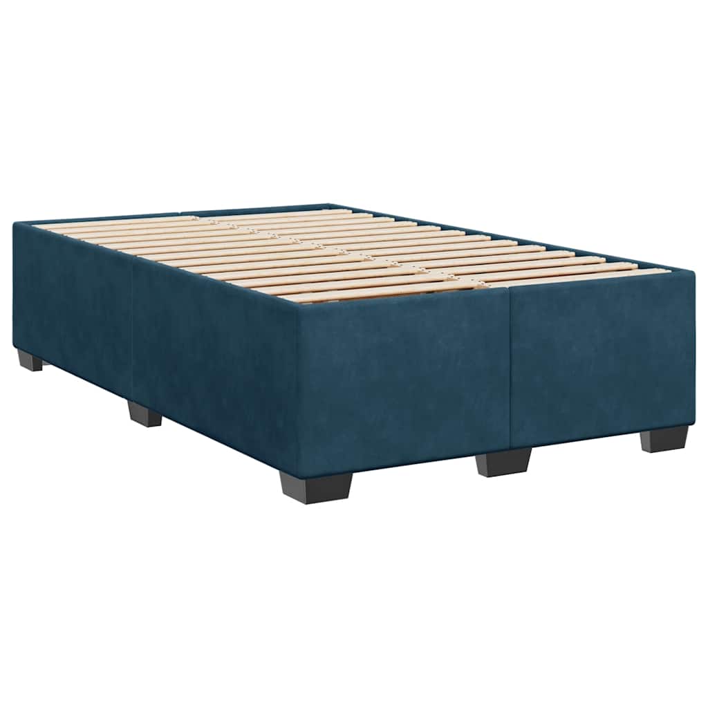 Giroletto a Molle con Materasso Blu 120x200 cm in Velluto
