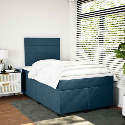 Giroletto a Molle con Materasso Blu 120x200 cm in Velluto