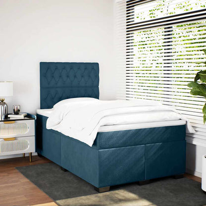 Giroletto a Molle con Materasso Blu 120x200 cm in Velluto