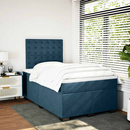 Giroletto a Molle con Materasso Blu 120x200 cm in Velluto