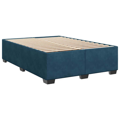 Giroletto a Molle con Materasso Blu 140x200 cm in Velluto