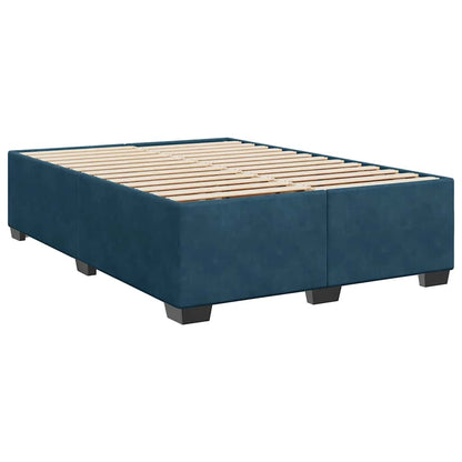 Giroletto a Molle con Materasso Blu 140x200 cm in Velluto