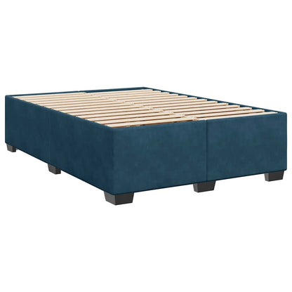 Giroletto a Molle con Materasso Blu 140x200 cm in Velluto
